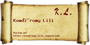 Komáromy Lili névjegykártya