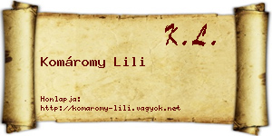 Komáromy Lili névjegykártya