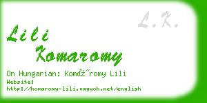 lili komaromy business card